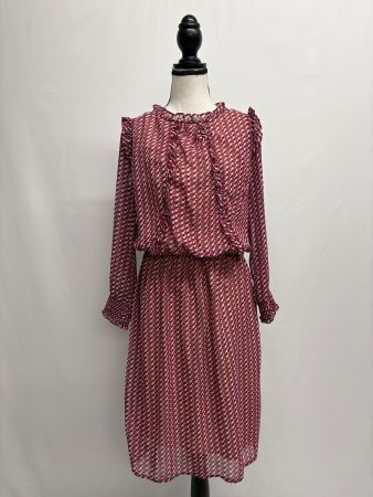 Co`Couture Kleid mit Muster Gr. XS rot creme Rüschen
